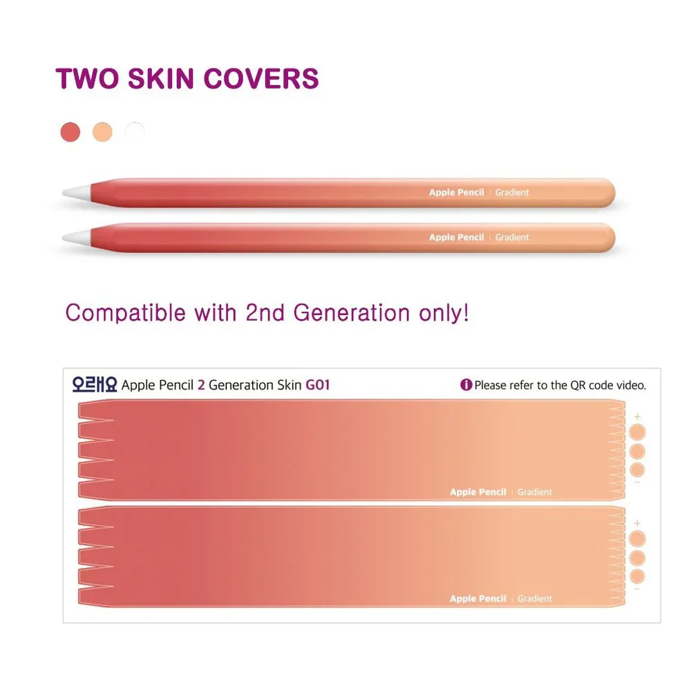 Apple Pencil Skin [2 Pack] Ultra Thin 3M Premium Vinyl Cover - 2nd Generation